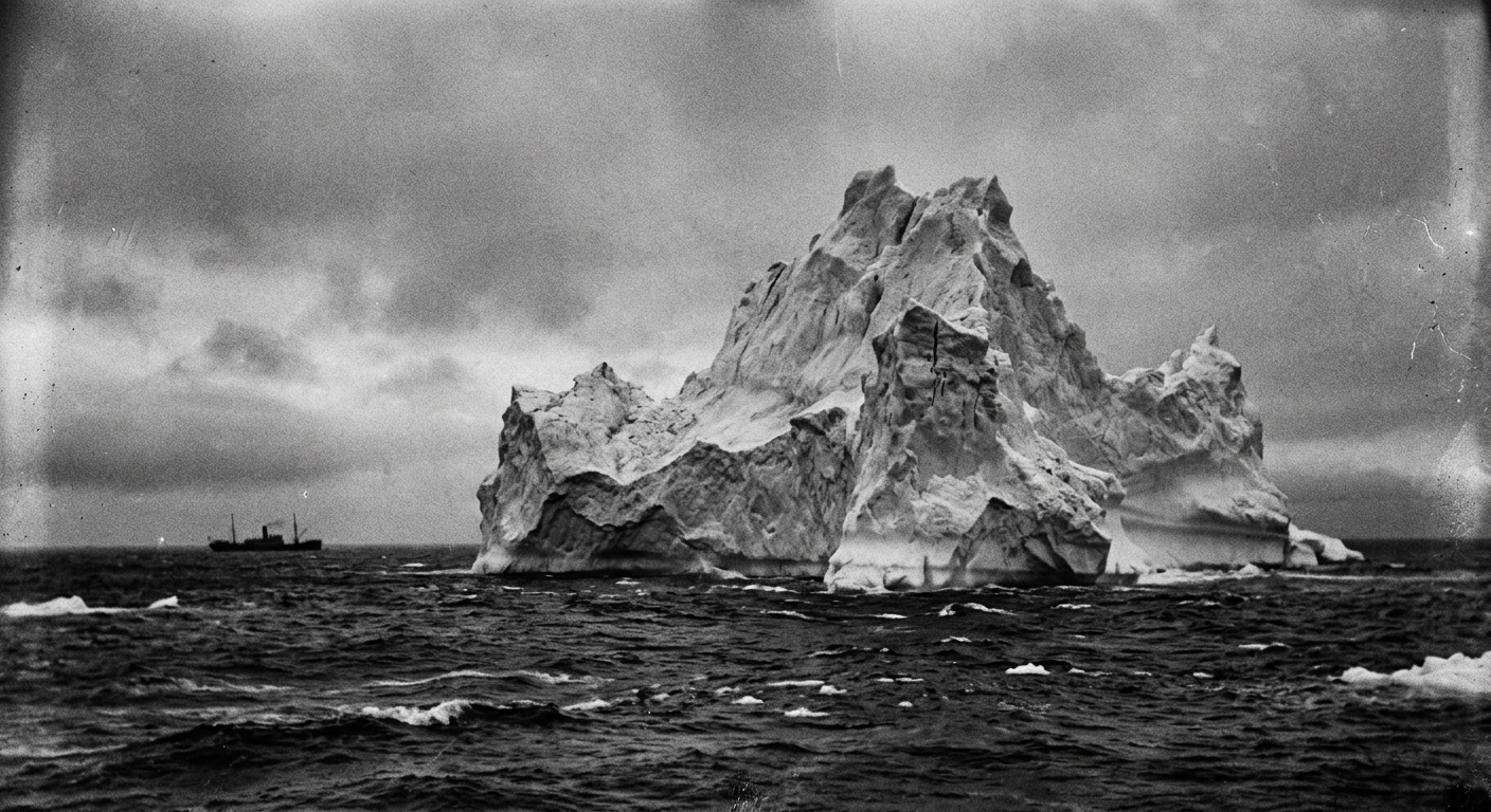RMS Titanic Strikes an Iceberg — detail