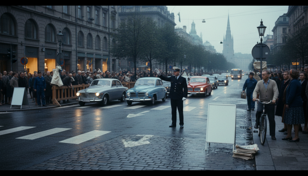 Sweden Switches to Right-Hand Traffic