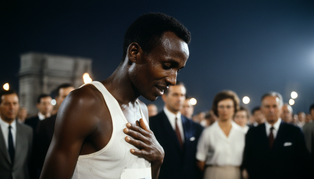 Abebe Bikila Wins Olympic Marathon Barefoot — detail