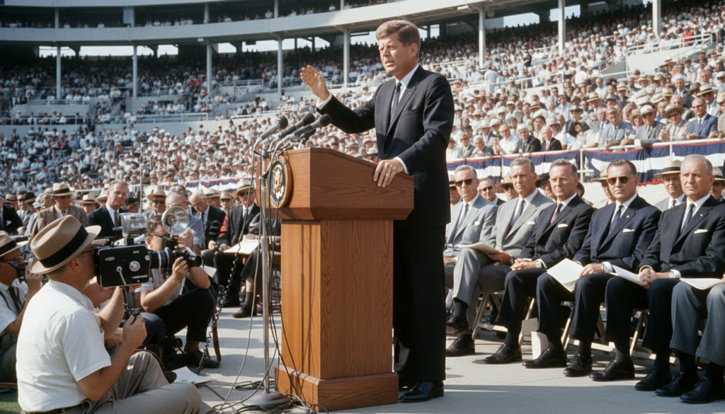 Kennedy Delivers Moon Speech