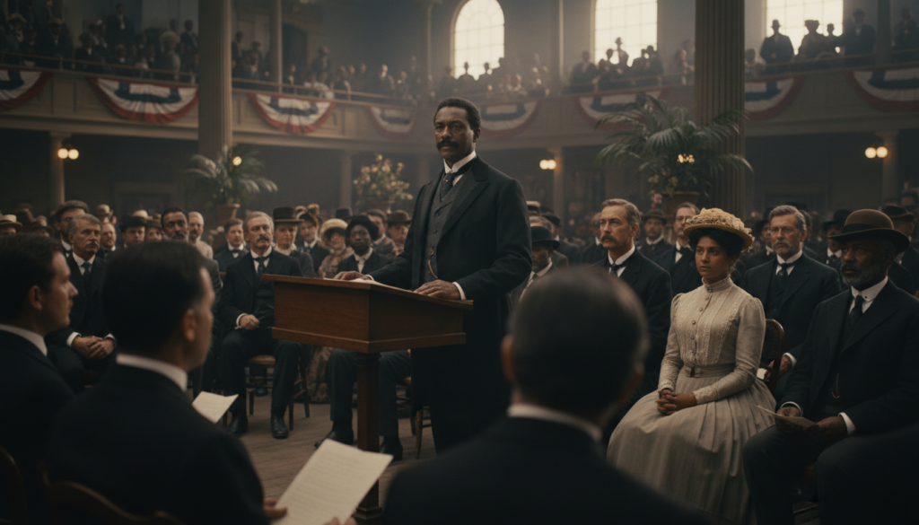 Booker T. Washington Delivers the Atlanta Exposition Address