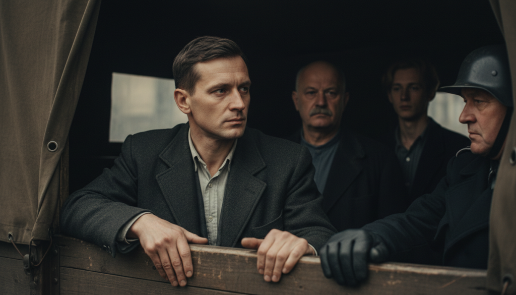Witold Pilecki Enters Auschwitz — detail