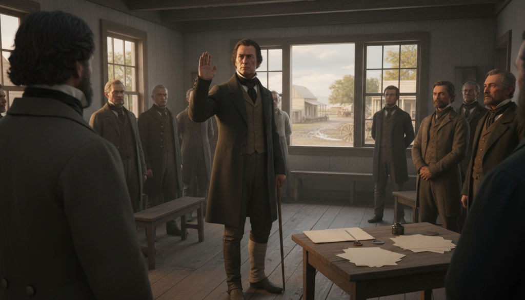 Sam Houston Inaugurated as President of Texas